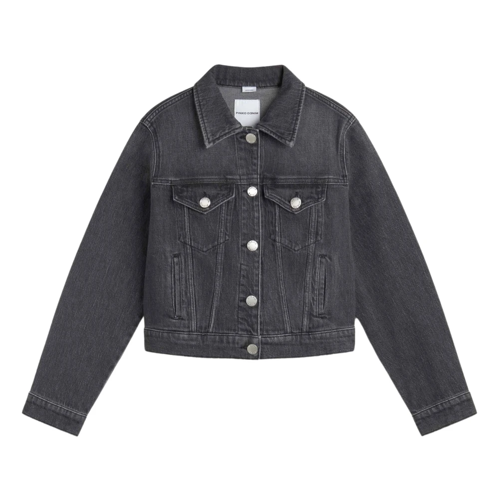 Pinko Donkergrijze Denimjas met Knopen Gray Dames