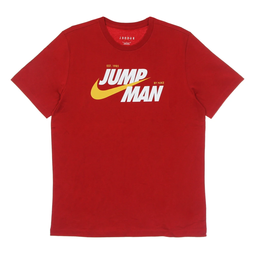 Jordan Grafische Crew Neck T-shirt met Logo's Red Heren