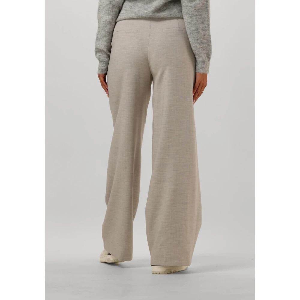 Selected Femme Wijde Pijp Elegante Crème Pantalon Beige Dames