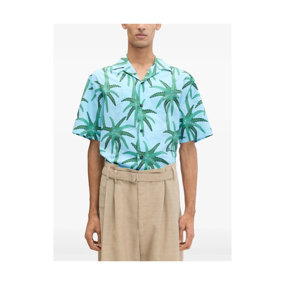 Jacquemus Blauwe Knoopshirt Korte Mouwen Multicolor Heren