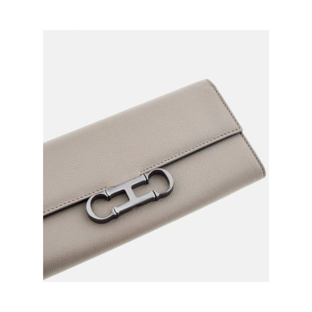 Carolina Herrera Insignia Trench Leren Portemonnee Beige Dames