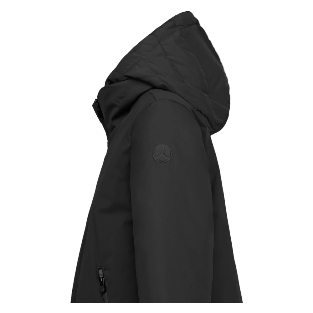 People of Shibuya Korte Parka van Mat Polyester Black Dames