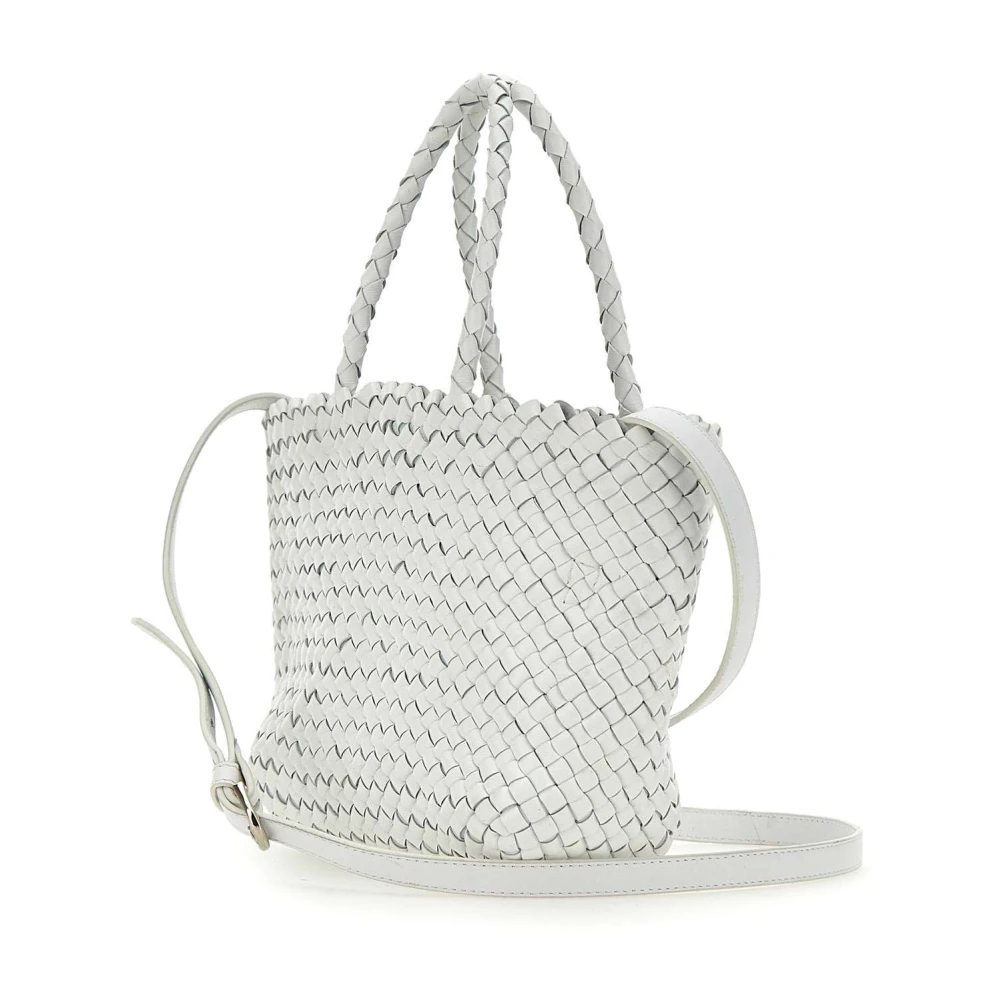 Dragon Diffusion Witte Geweven Leren Handtas met Pochette White Dames
