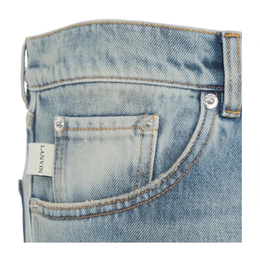 Lanvin Blauwe Loose Fit Wide Leg Jeans Blue Heren