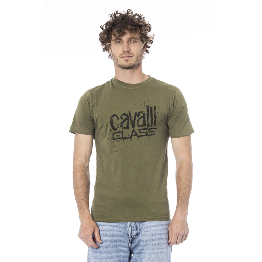 Cavalli Class Logo Print Korte Mouw T-shirt Green Heren
