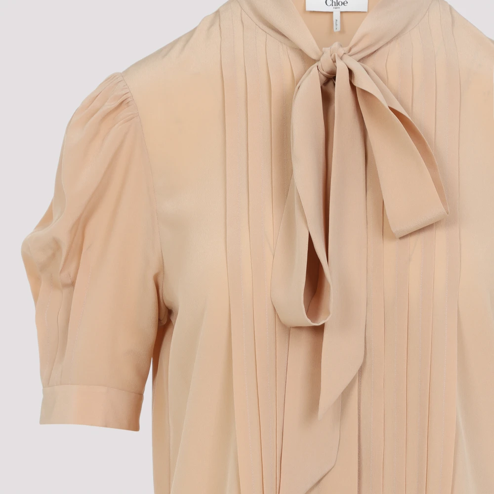 Chloé Zijden Shirt Nude Neutrals Beige Dames