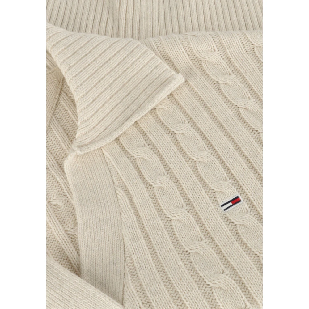 Tommy Jeans Beige Cable Rugby Sweater Beige Dames