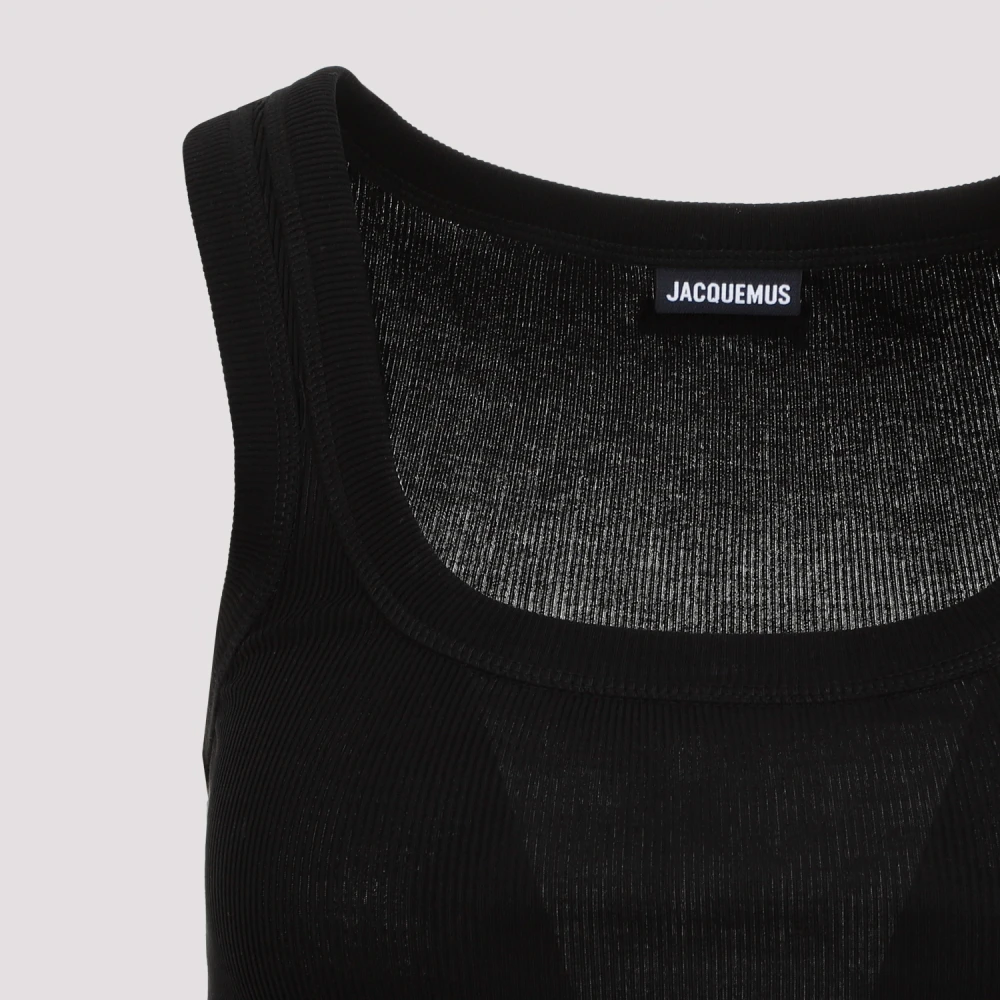 Jacquemus Zwarte Katoenen Aansluitende T-shirt Black Dames