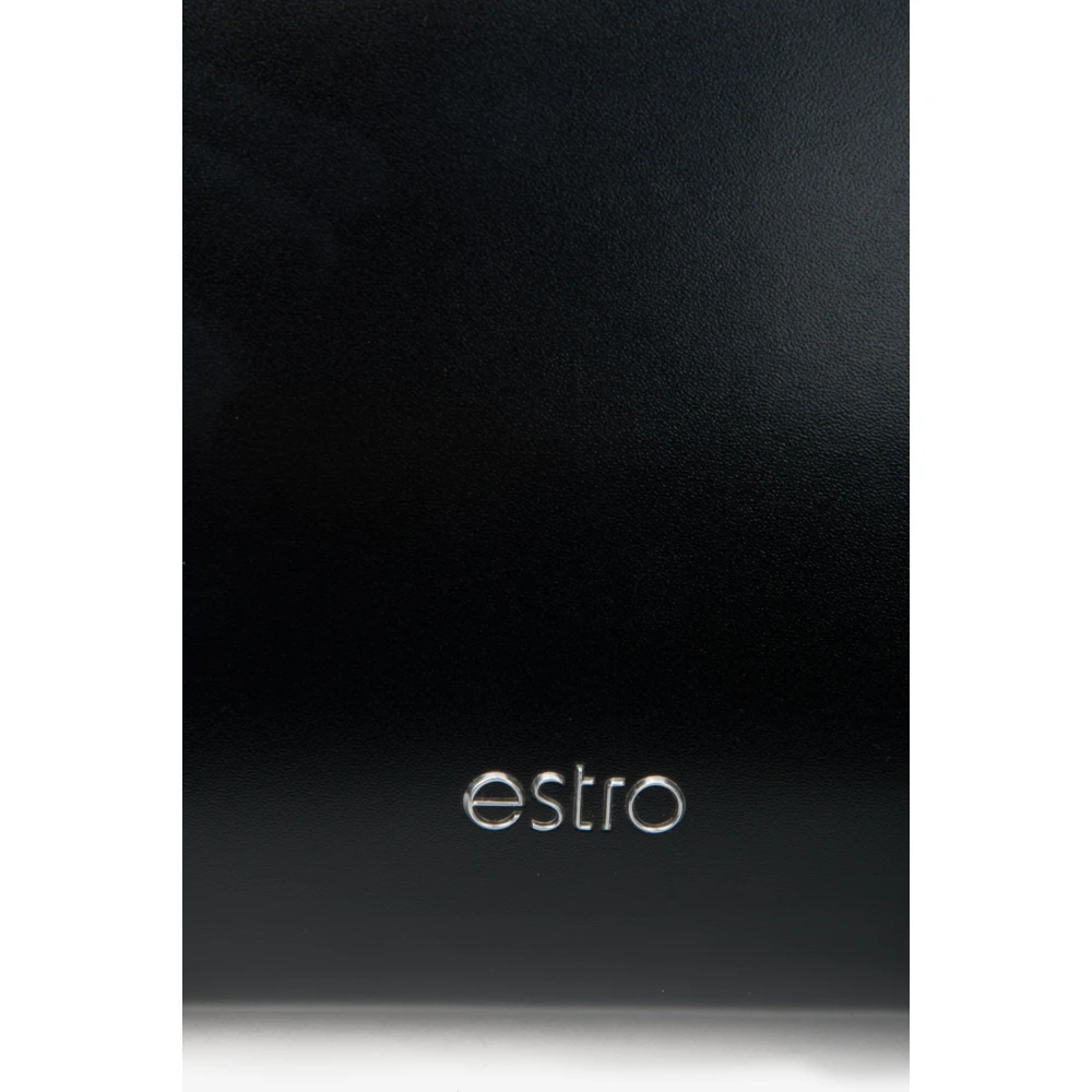 Estro Dames Zwarte Leren Schoudertas Er00114445 Black Dames