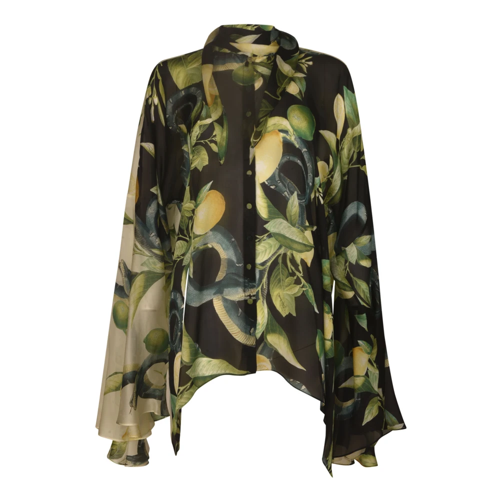 Roberto Cavalli Blouse met Citroenprint Multicolor Dames