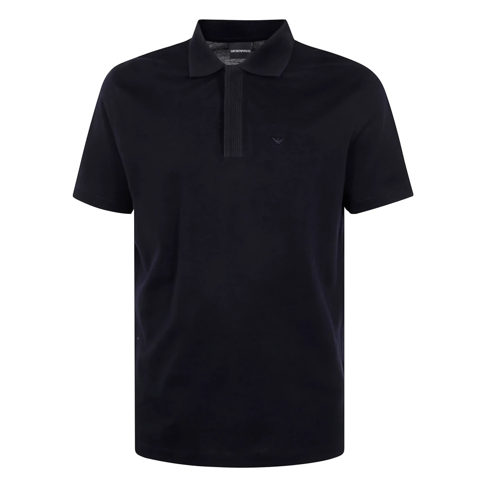 Emporio Armani Katoenen poloshirt met geborduurd logo Blue Heren