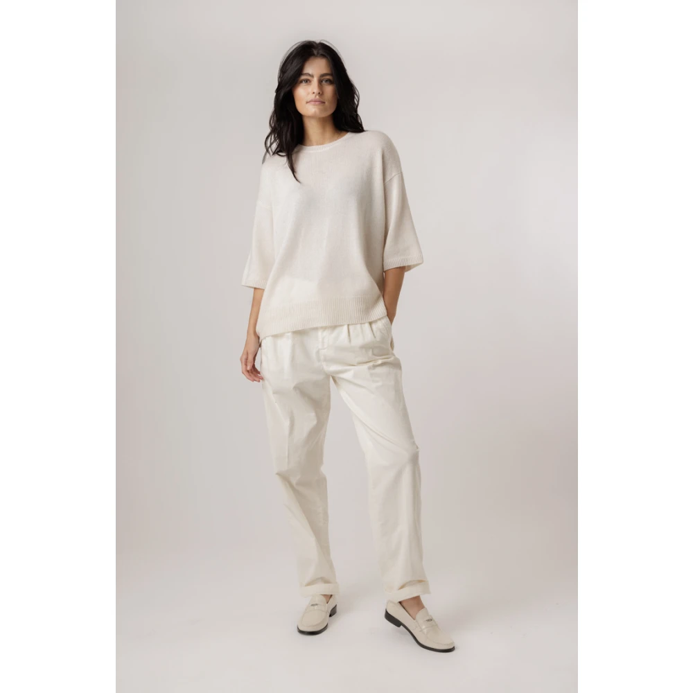 Lisa Yang Oversized Crème Trui met Ronde Hals Beige Dames