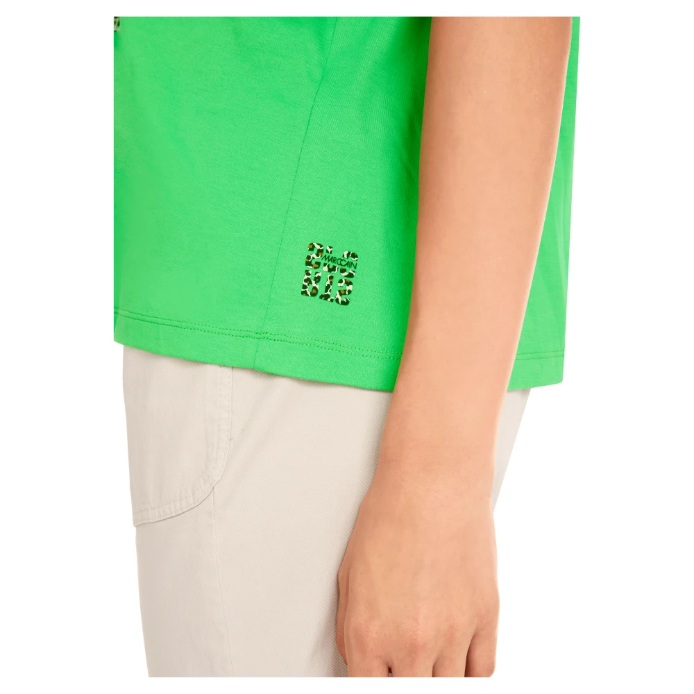 Marc Cain Biologisch katoenen T-shirt Green Dames