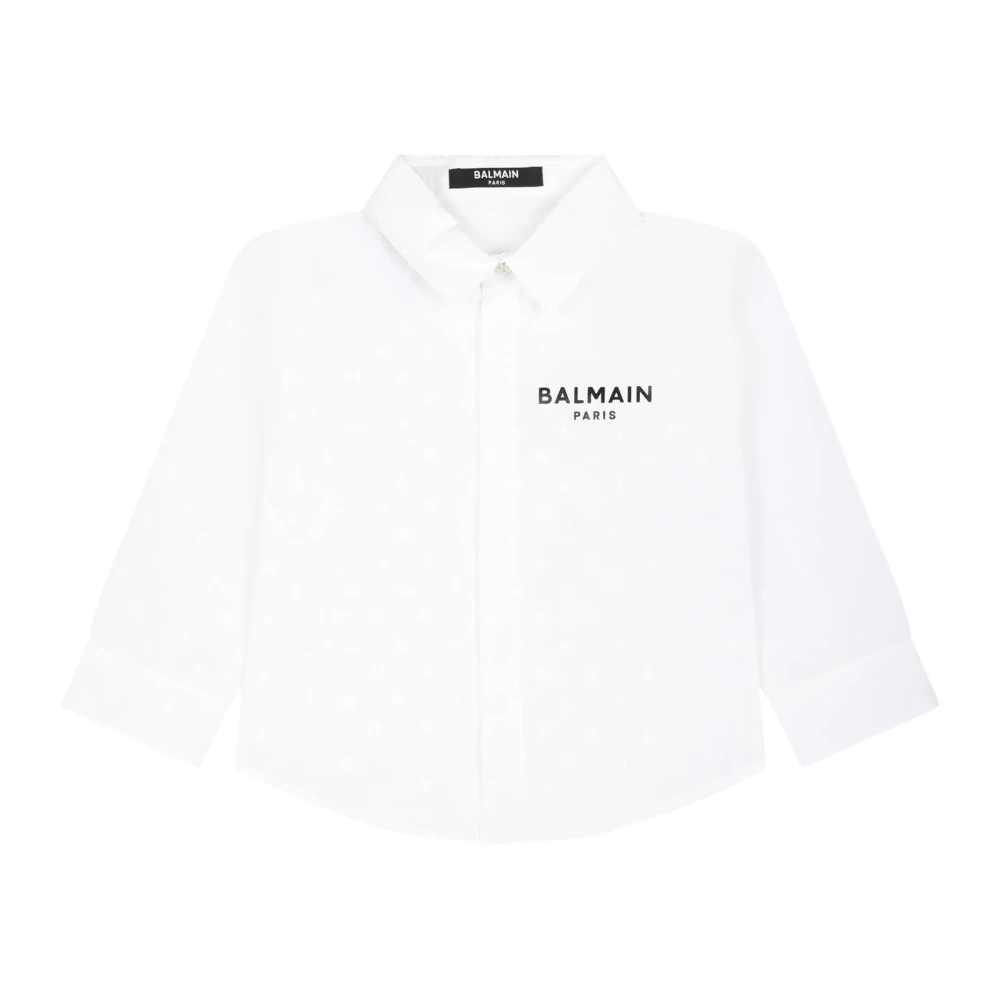 Balmain Vit Bomull Långärmad Skjorta White, Pojke