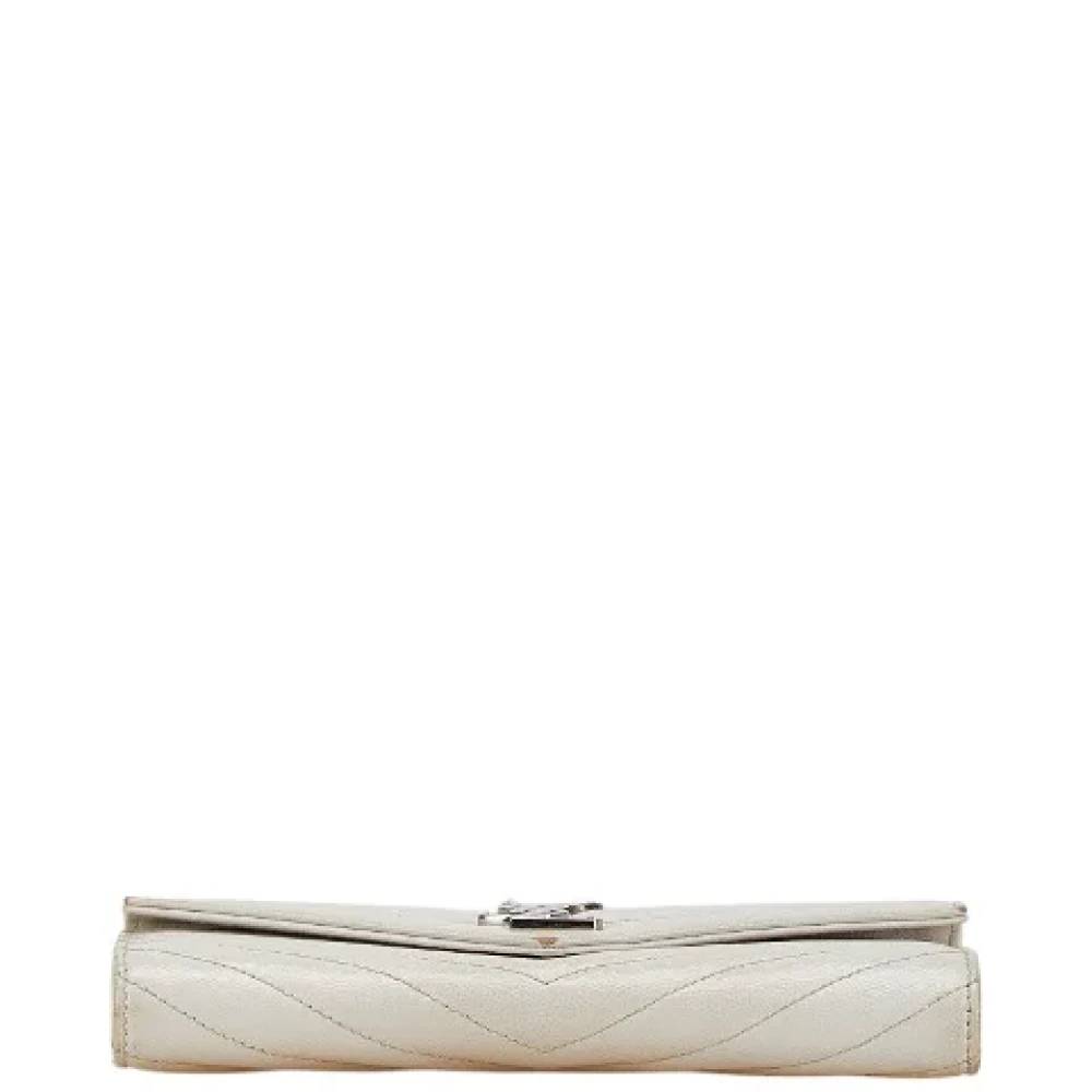 Yves Saint Laurent Vintage Pre-owned Leather wallets White Dames