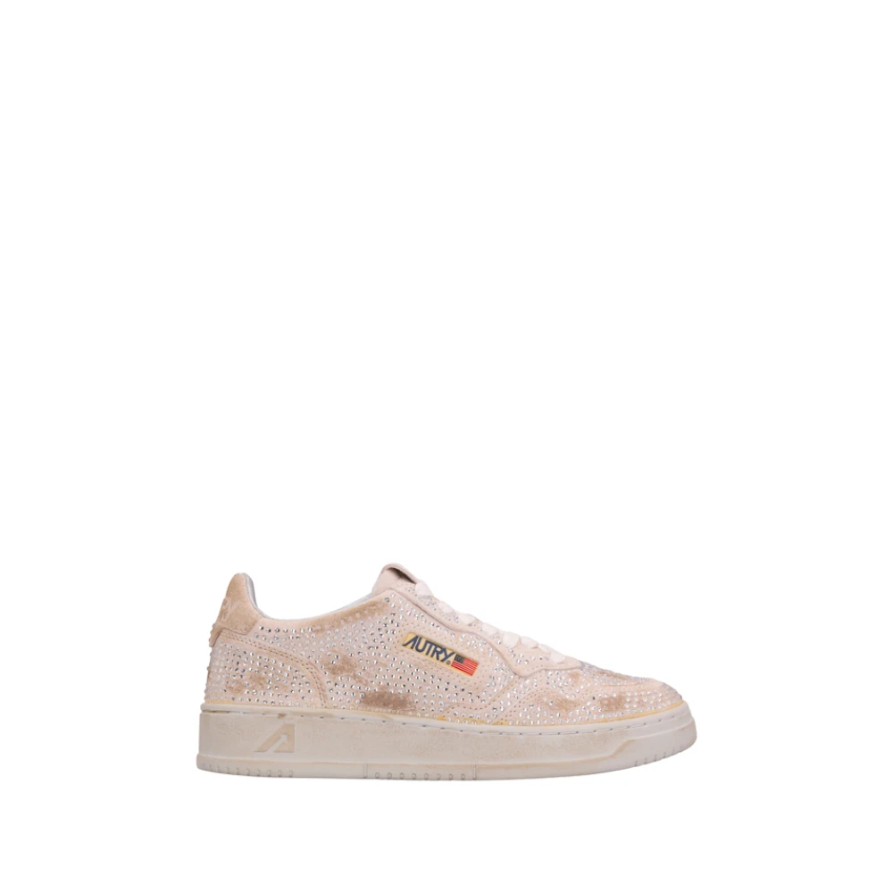 Autry , Sneakers, Female, Multicolor, 5 Uk, Medalist Low Suede Strass