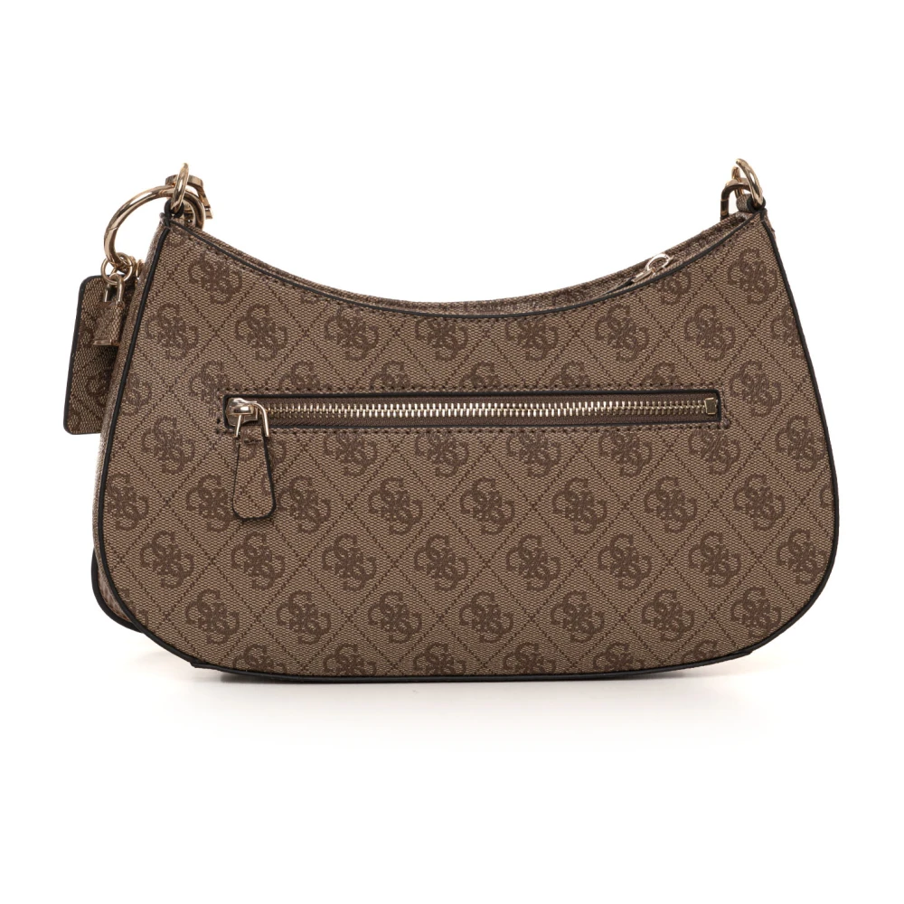 Guess Stijlvolle schoudertas met logodetail Beige Dames