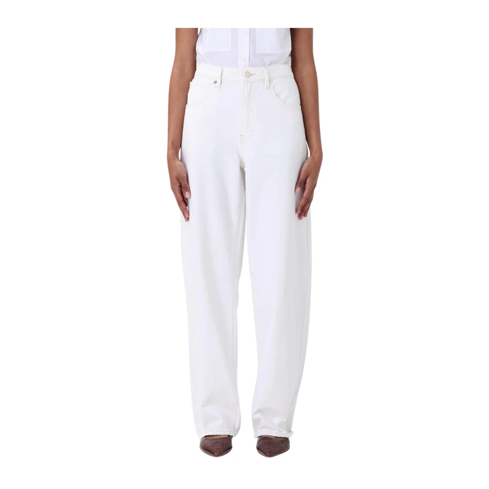 Frame Women's White Straight Jeans - Loose Fit Jeans - W28 - Jeans