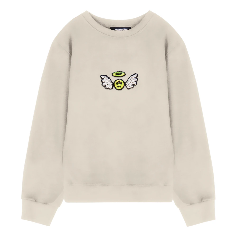 Barrow Sweatshirt 'Angel' Med Broderad Smycke White, Unisex