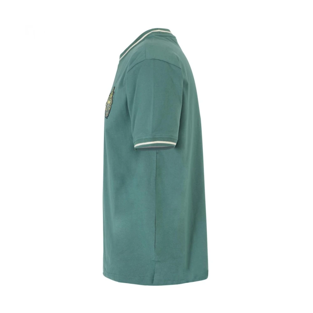 Fila Katoenen T-shirt Wit Lineair Logo Green Heren
