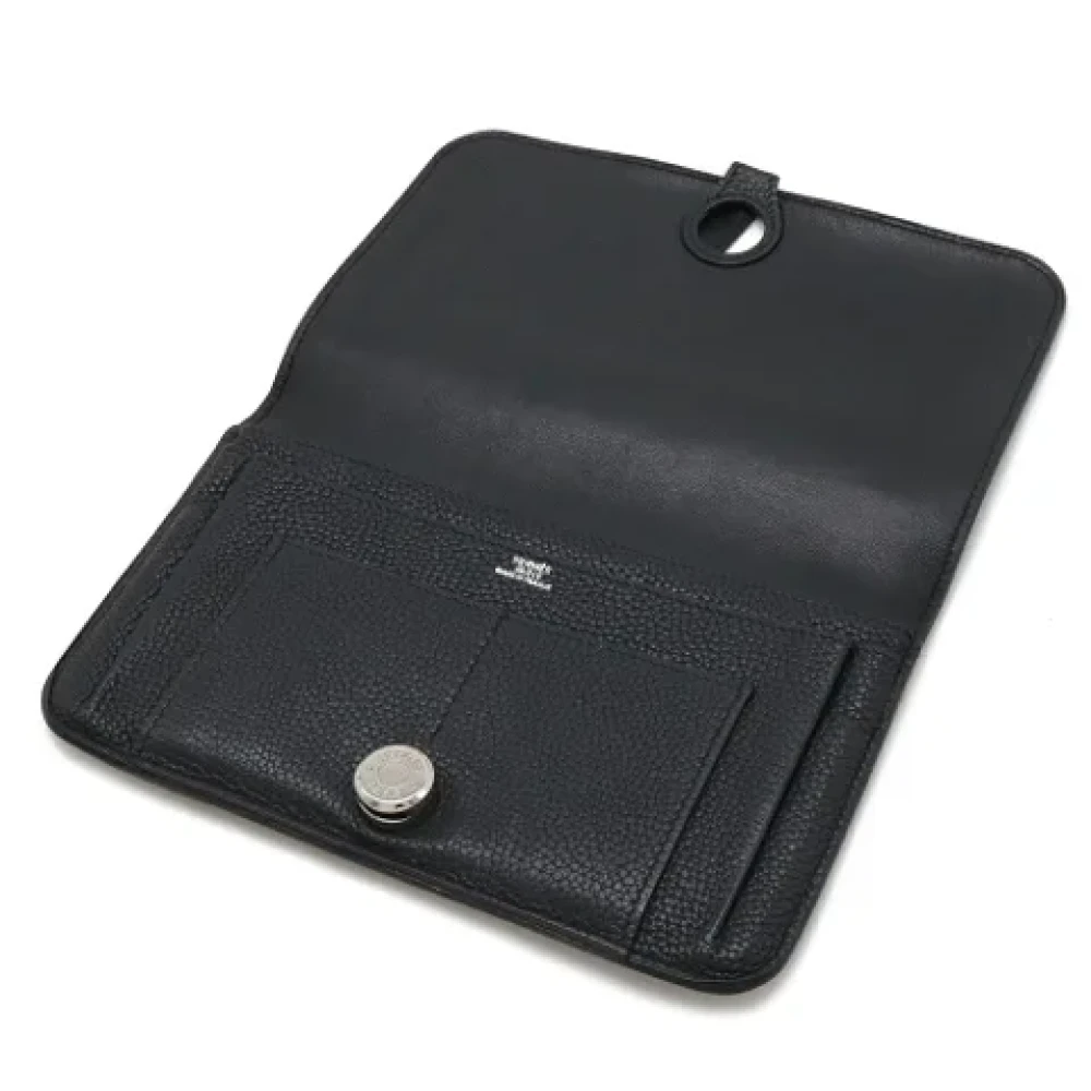 Hermès Vintage Pre-owned Leather wallets Black Dames