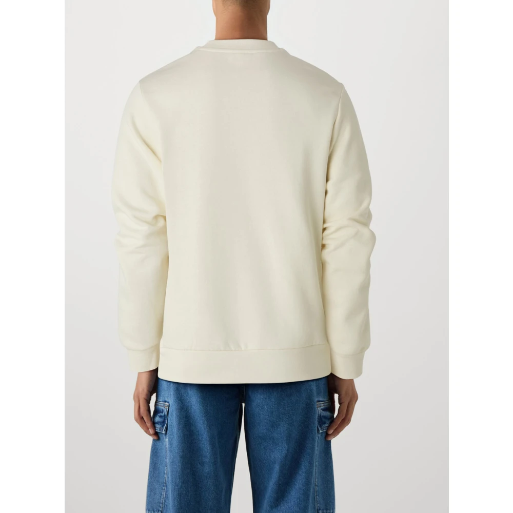 Lacoste Crème Sweater met Mini Logo Beige Heren