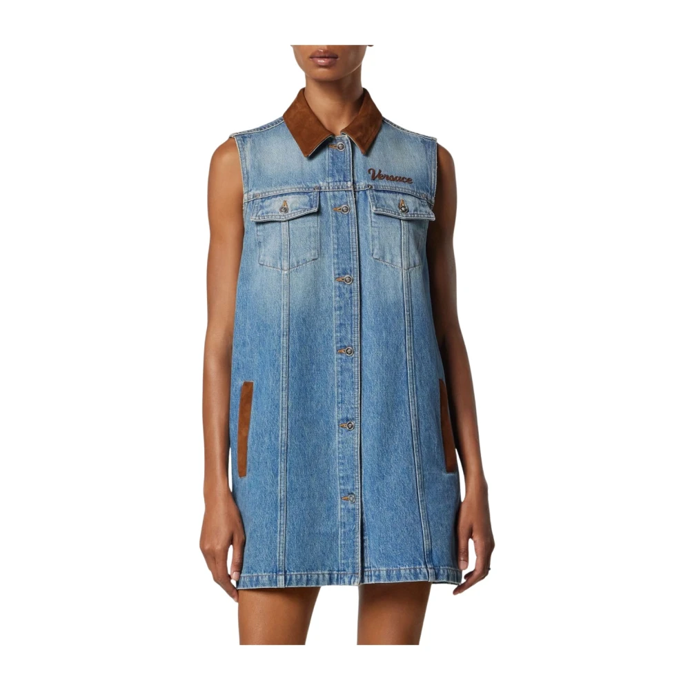 Versace Women's Blue Denim A-Line Dress - Short Dresses - Xs - Dresses