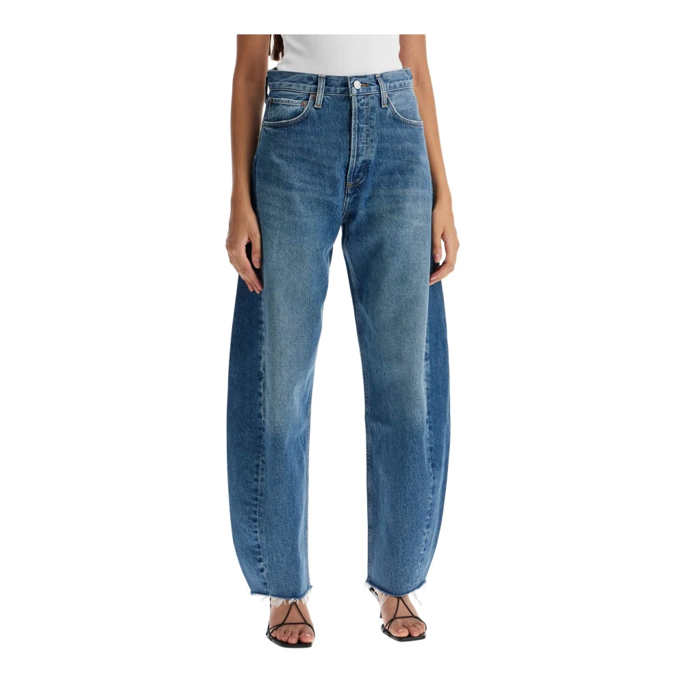 Agolde Gebogen Been Jeans Blue Dames