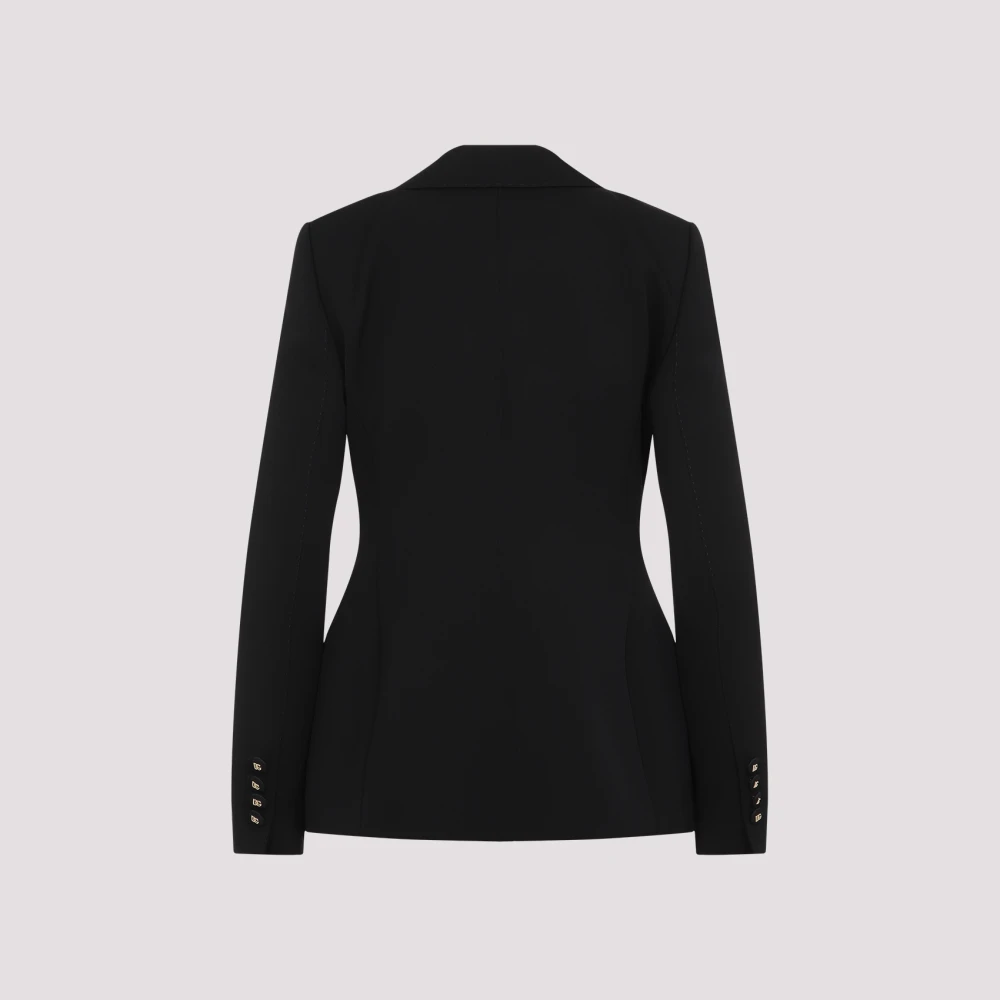 Dolce & Gabbana Zwarte Wollen Jas Elegante Damesmode Black Dames