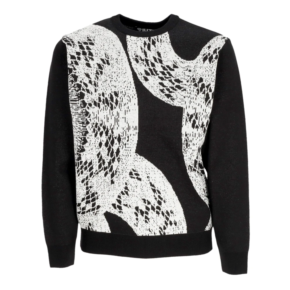 Iuter Zwarte Boa Trui Jacquard Gebreid Black Heren