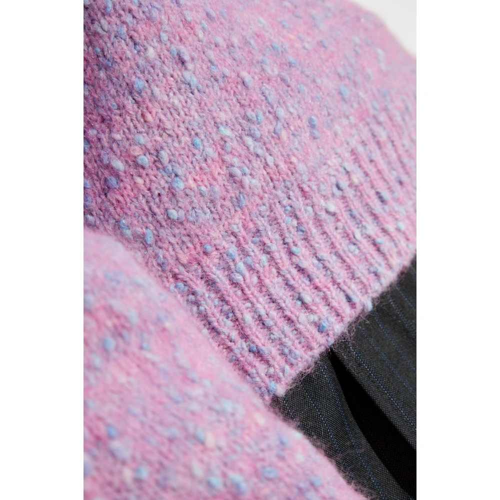 Ganni Geribbelde trui Pink Dames