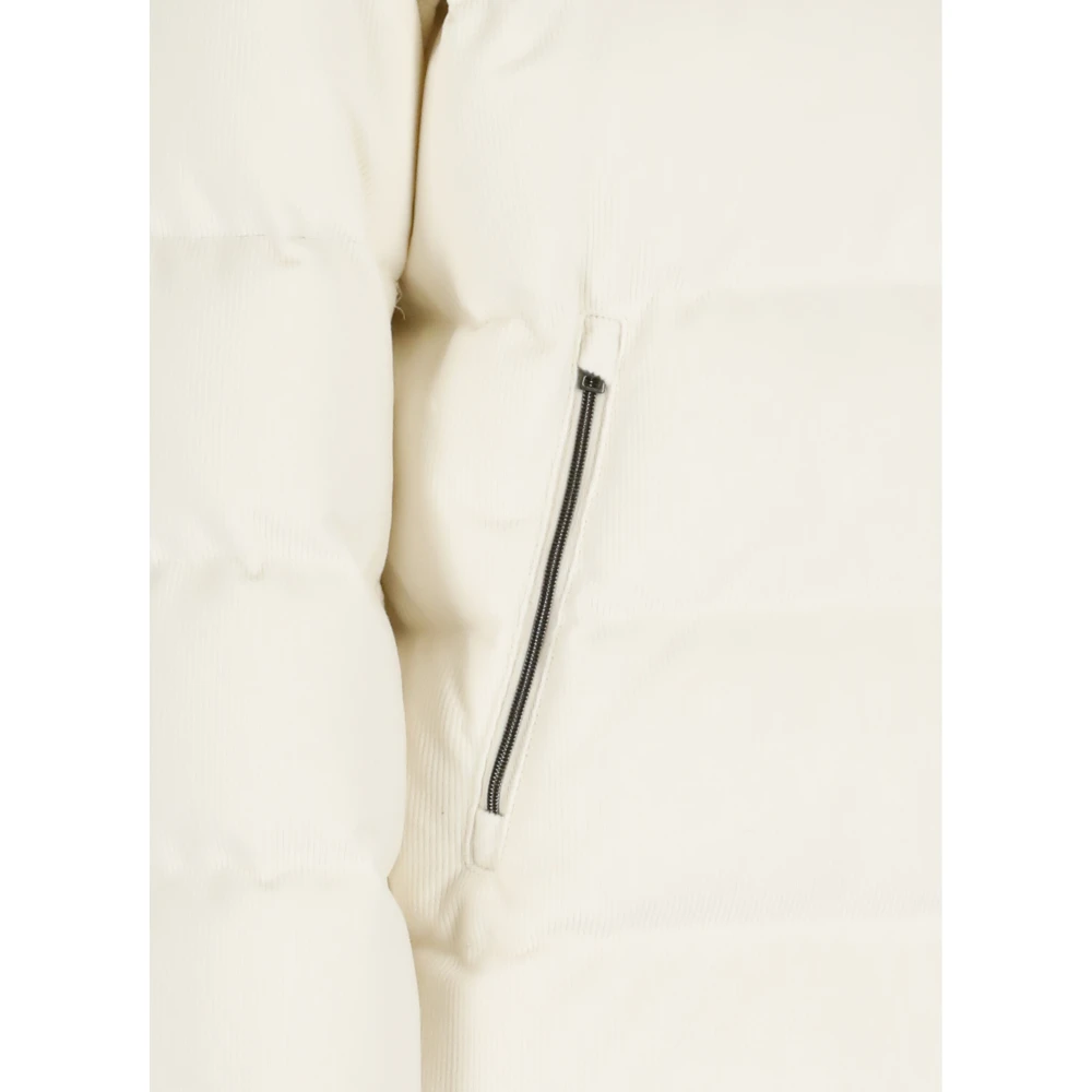 Herno Ribfluwelen Donsjas met Capuchon Beige Heren