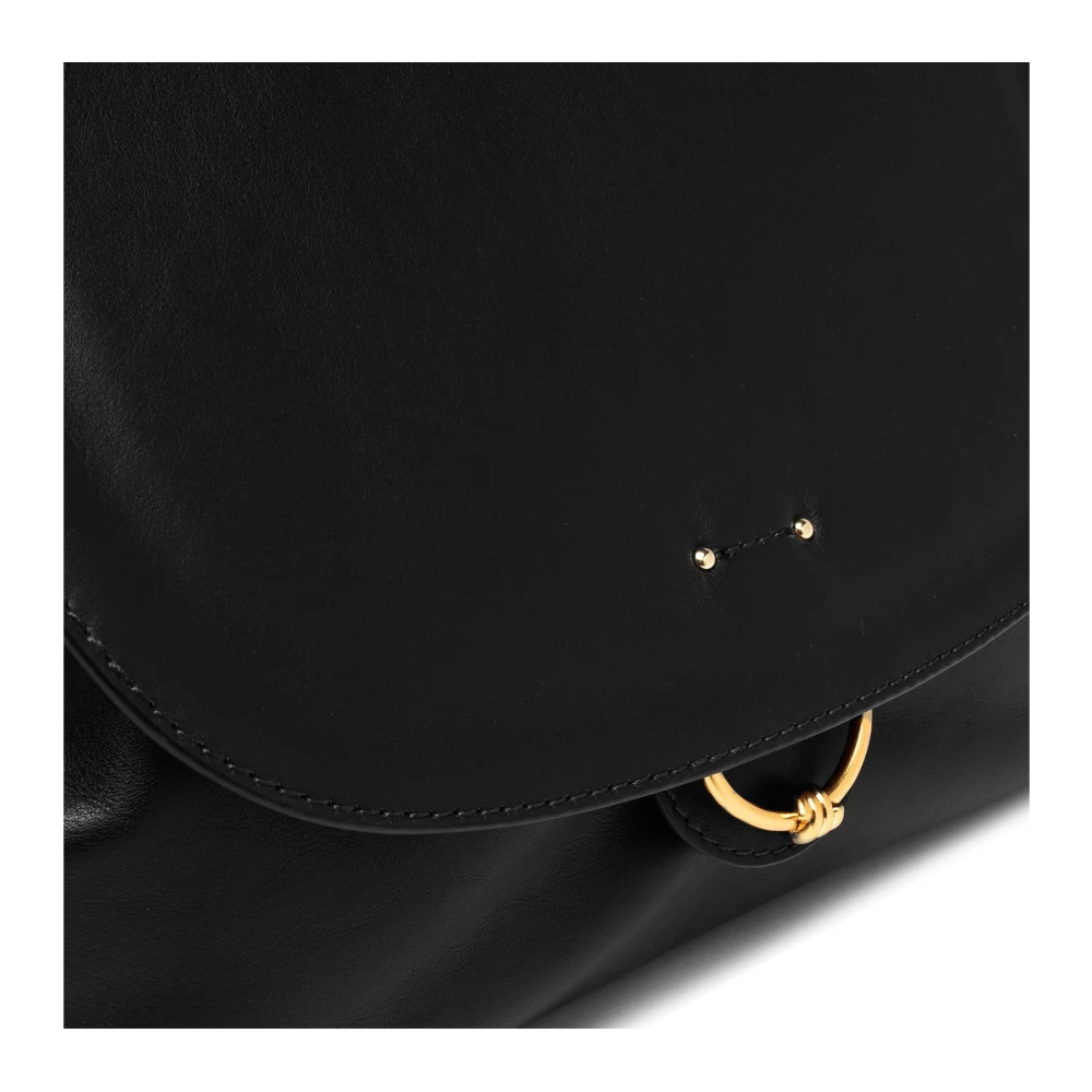 Gianni Chiarini Zwarte leren handtas met iconische ringknoop Black Dames