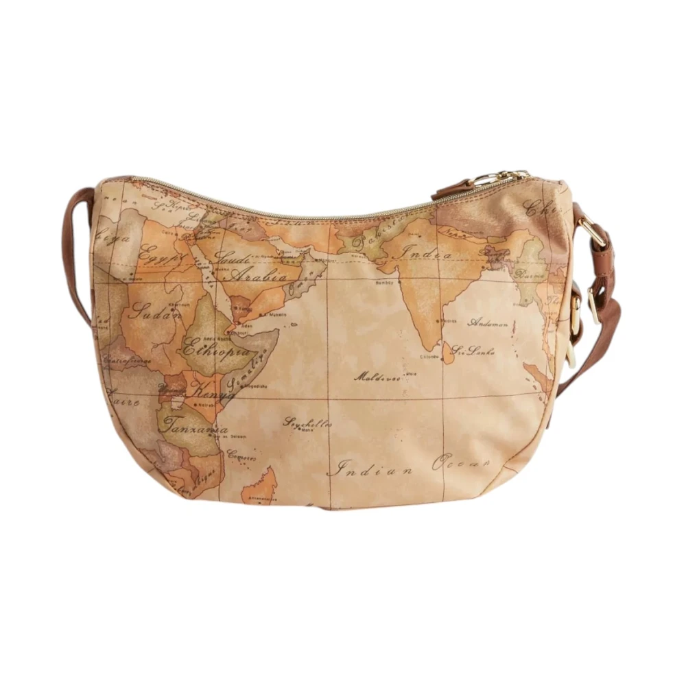 Alviero Martini 1a Classe Klassieke Geo Print Schoudertas Brown Dames
