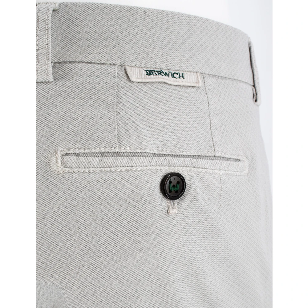 Berwich Slim Fit Katoenen Broek Gray Heren