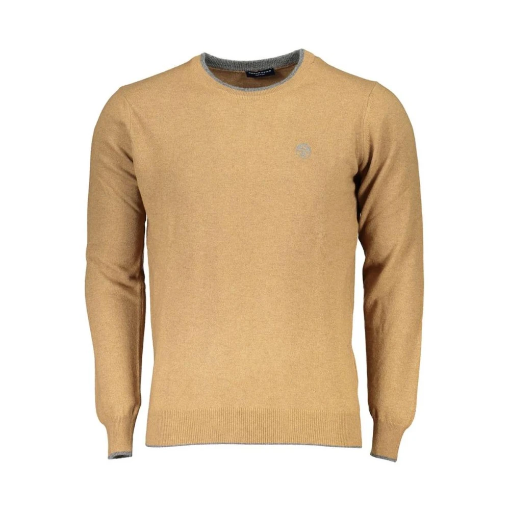 North Sails Men's Brown Classic Fit Crew Neck Sweater