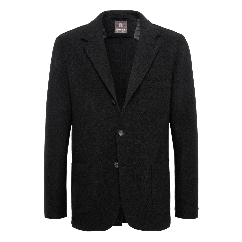 Boggi Milano B Jersey Jasje van zuivere wol Black Heren