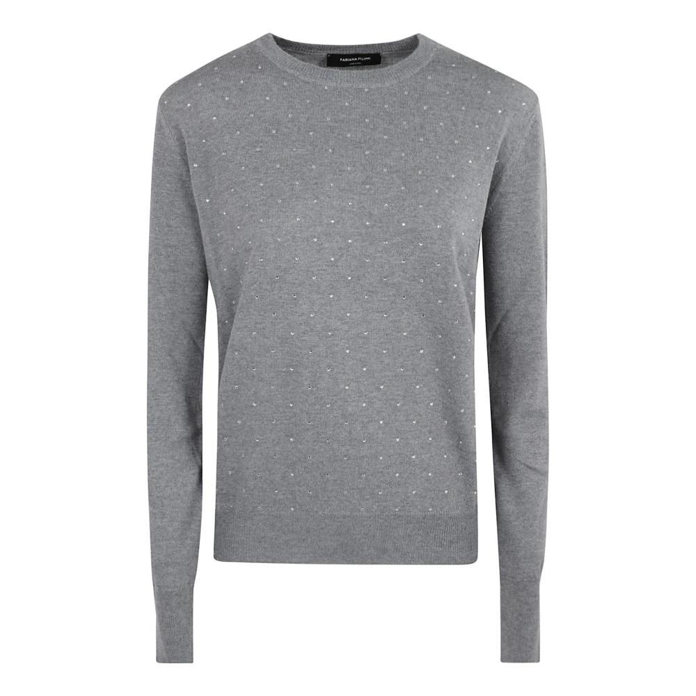 Fabiana Filippi Luxe Wollen Sweatshirt in Serene Mist Gray Dames