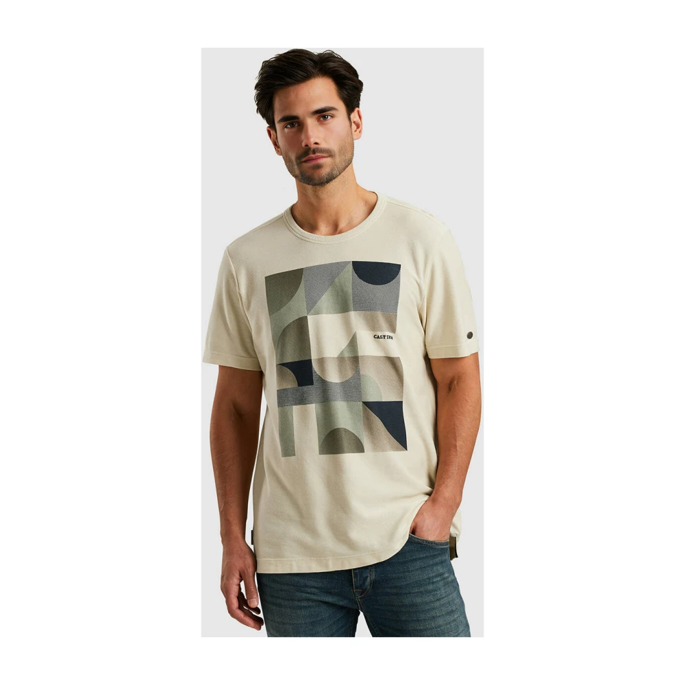 Cast Iron Korte mouw regular fit T-shirt Beige Heren