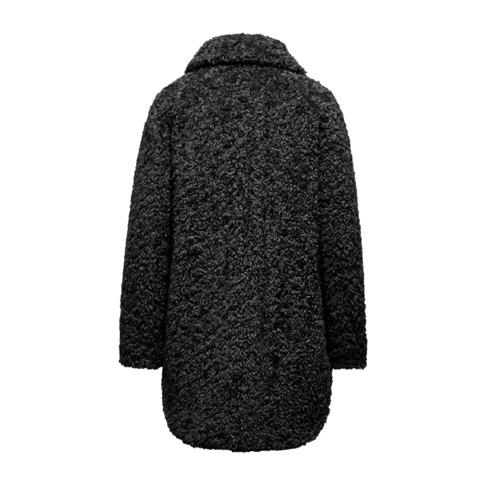 BomBoogie Zwarte Sherpa Fleece Jas Aw24 Black Dames