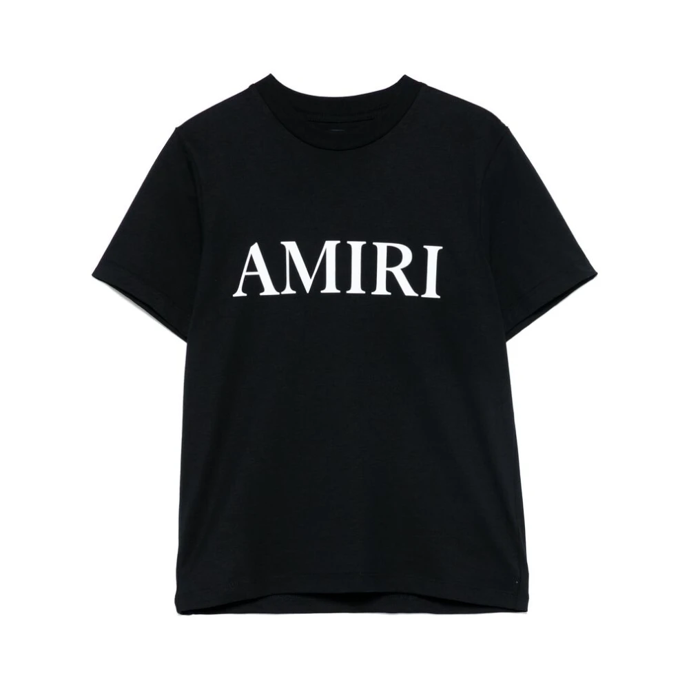 Amiri Zwart Wit Katoenen Jersey Crew Neck T-shirt Black Dames