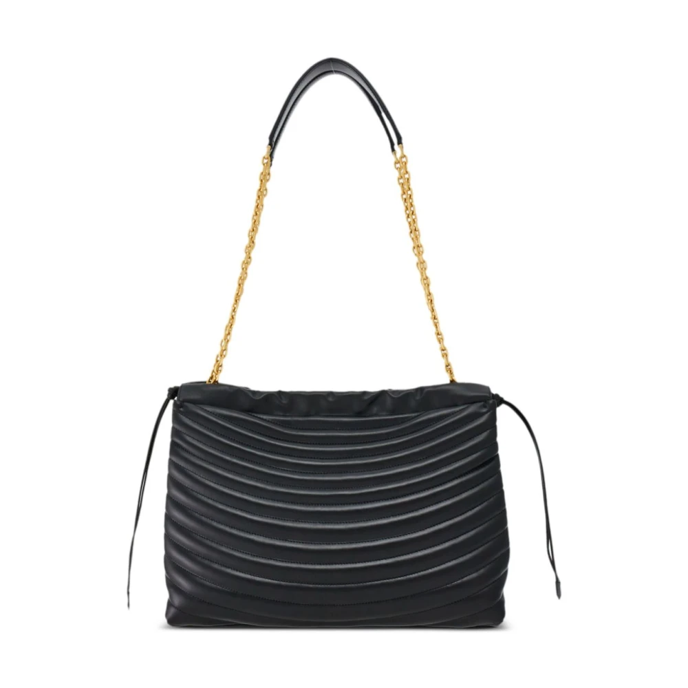 Salvatore Ferragamo Gewatteerde Zwarte Leren Schoudertas Black Dames