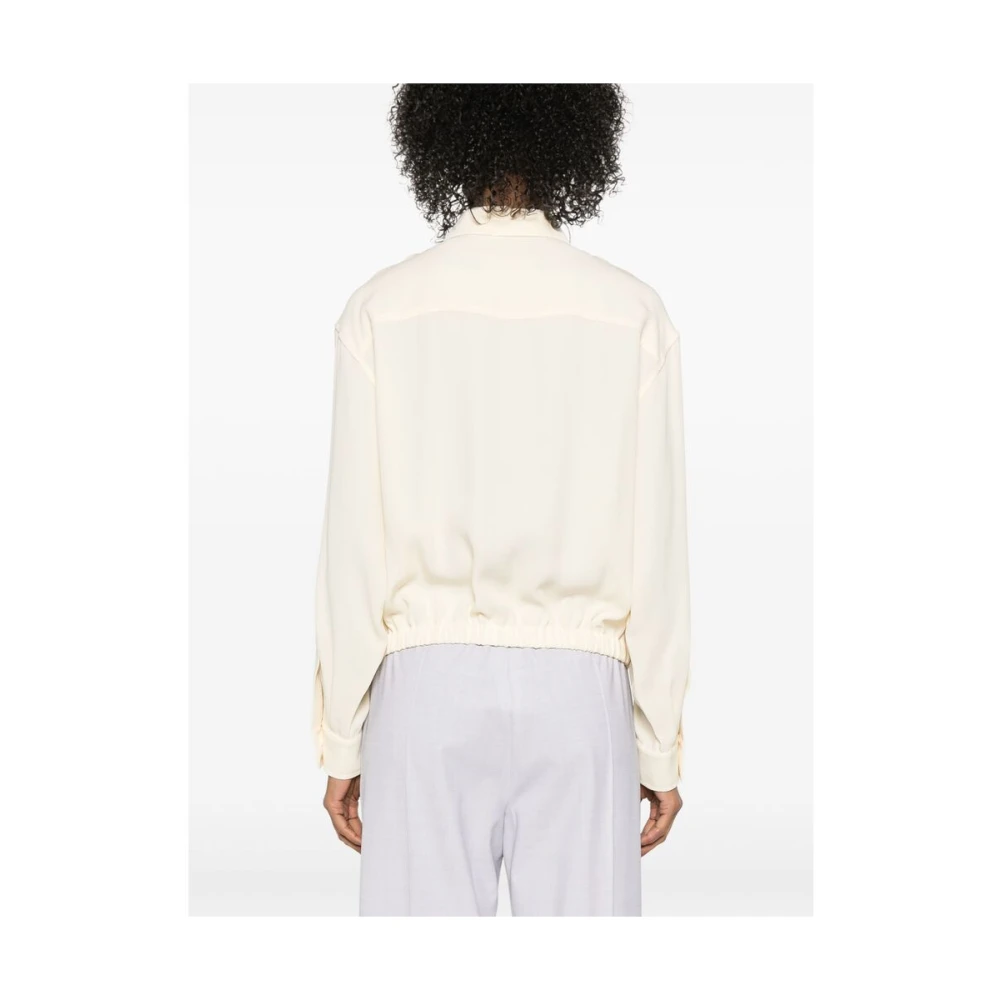 Fabiana Filippi Beige knoopsluiting buitenkleding met zakken Beige Dames