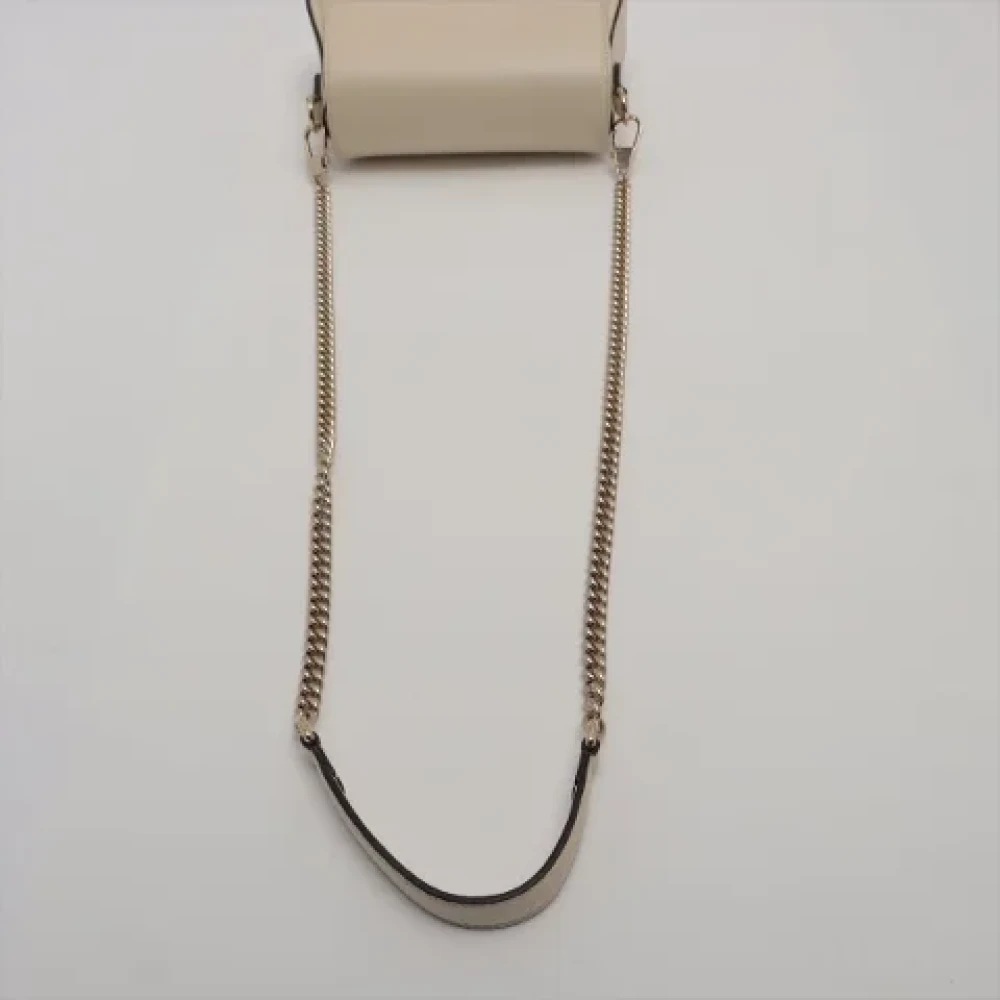 Gucci Vintage Beige Leren Gucci Schoudertas Beige Dames