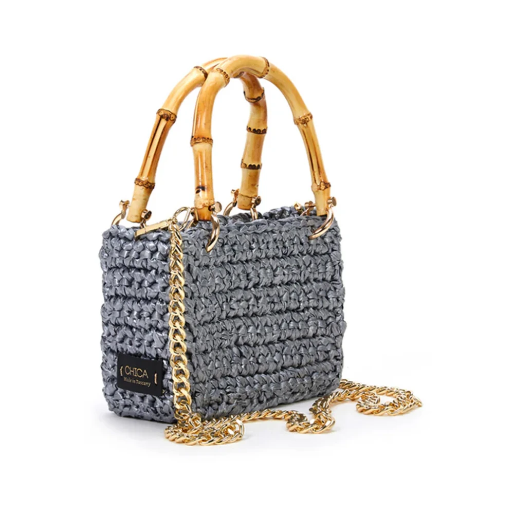 Chica London Gehaakte Handtas Meteora Klein Zilver Gray Dames
