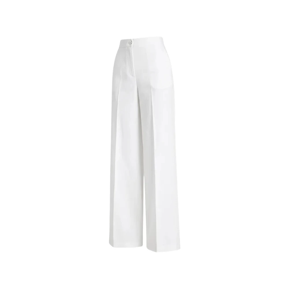Pinko Women's White Wide Trousers, S, Jacopone Pantalone