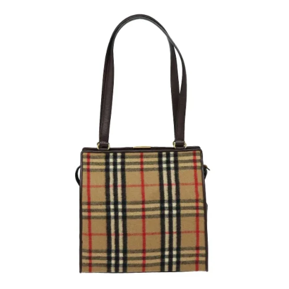 Burberry Vintage Pre-owned Wool shoulder-bags Beige Dames