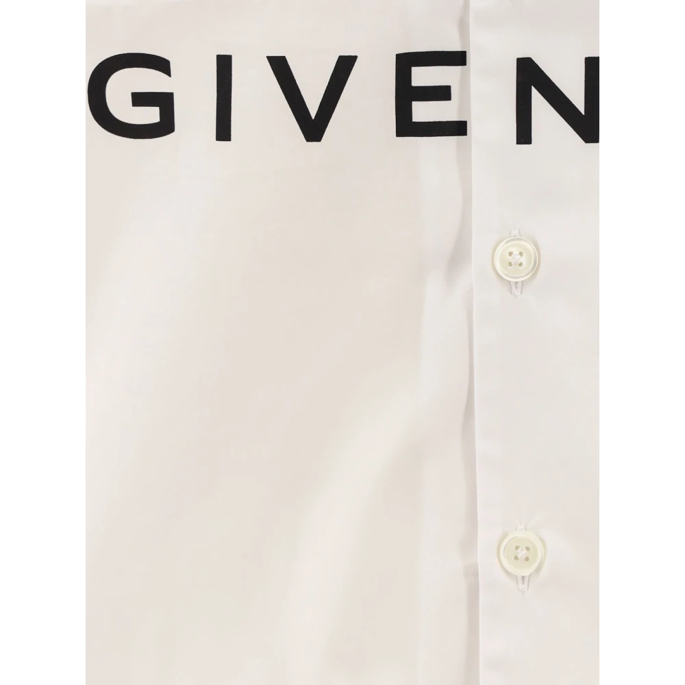 Givenchy Witte Button-Up Overhemd met Print White Heren