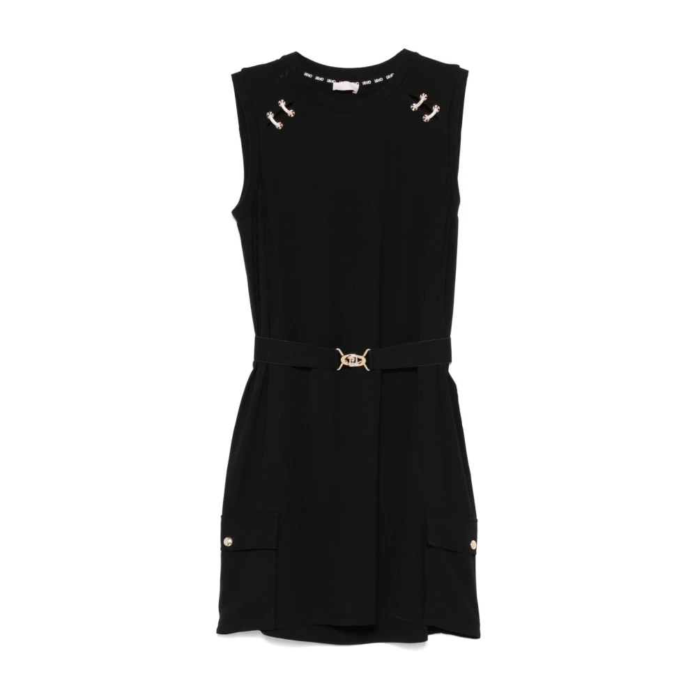 Liu Jo Svart Eyelet Detalj Cut-Out Klänning Black, Dam