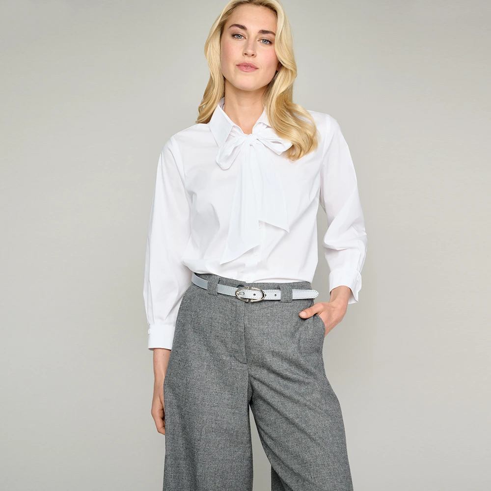 Marie Méro Witte blouse met strik White Dames